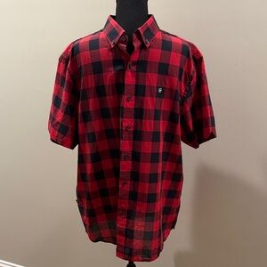 Victorinox Red and Black Checkered Men's Shirt